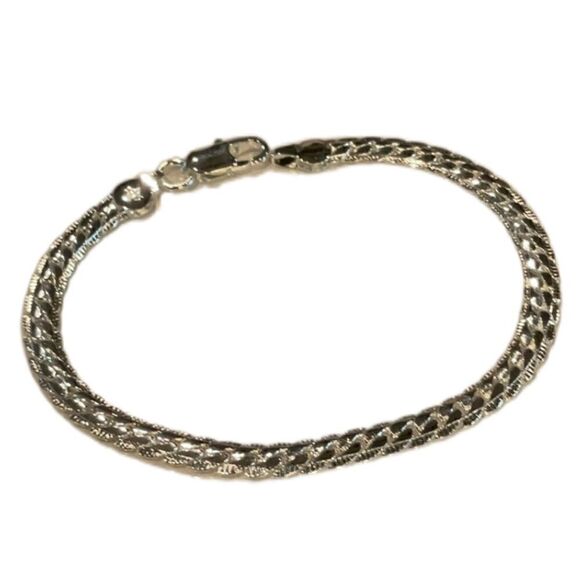 Silver Herringbone Bracelet NWT  - Picture 1 of 5